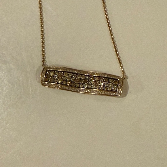 14kt diamond bar necklace - Picture 3 of 3